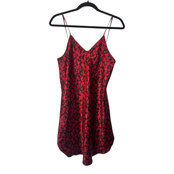 Alexandra Nicole Red & Black Heart Slip Dress Size Medium | Satin Lingerie-Inspi - Picture 1 of 2